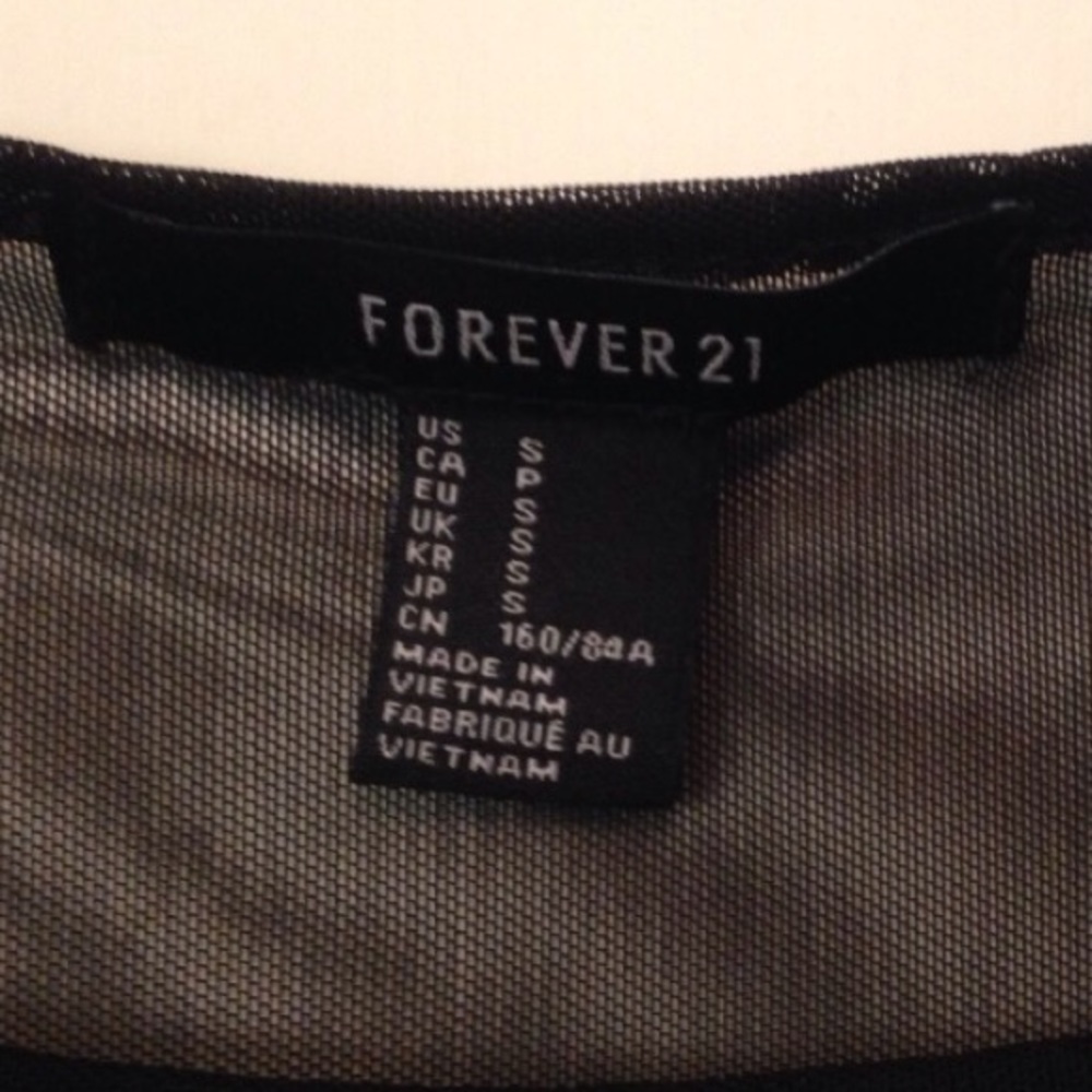 Forever 21 Black Bodycon Tank Dress with Mesh Sm - Picture 5 of 5